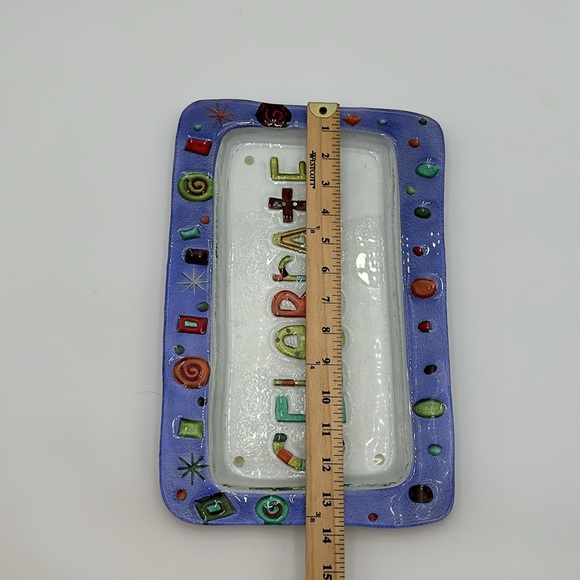 Silvestri Celebrate Platter Serving Dish by Lori Seibert Fused Glass - Picture 16 of 16